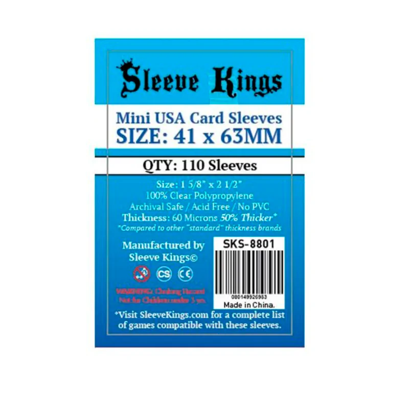 [8801] Sleeve Kings Mini USA Card Sleeves (41x63mm) de Sleeve Kings en Fundas | La Cueva Roja