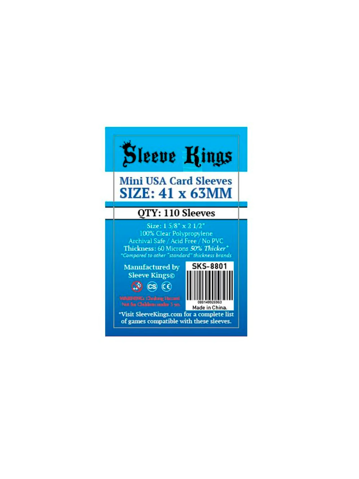 [8801] Sleeve Kings Mini USA Card Sleeves (41x63mm) de Sleeve Kings en Fundas | La Cueva Roja