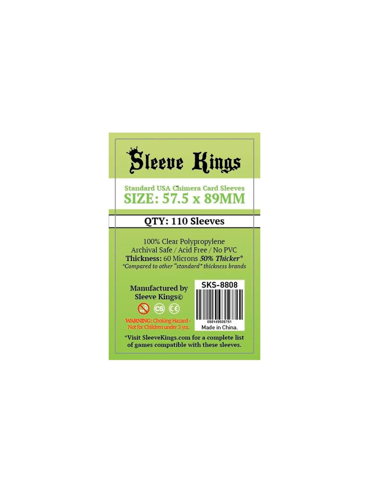 [8808] Sleeve Kings Standard USA Chimera Card Sleeves (57.5x89mm) de Sleeve Kings en Fundas | La Cueva Roja