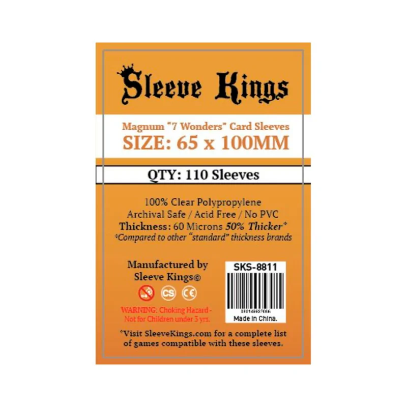 [8811] Sleeve Kings Magnum 7 Wonders Card Sleeves (65x100mm) de Sleeve Kings en Fundas | La Cueva Roja