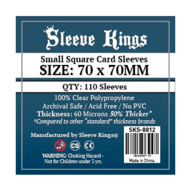 [8812] Sleeve Kings Small Square Card Sleeves (70x70mm) de Sleeve Kings en Fundas | La Cueva Roja