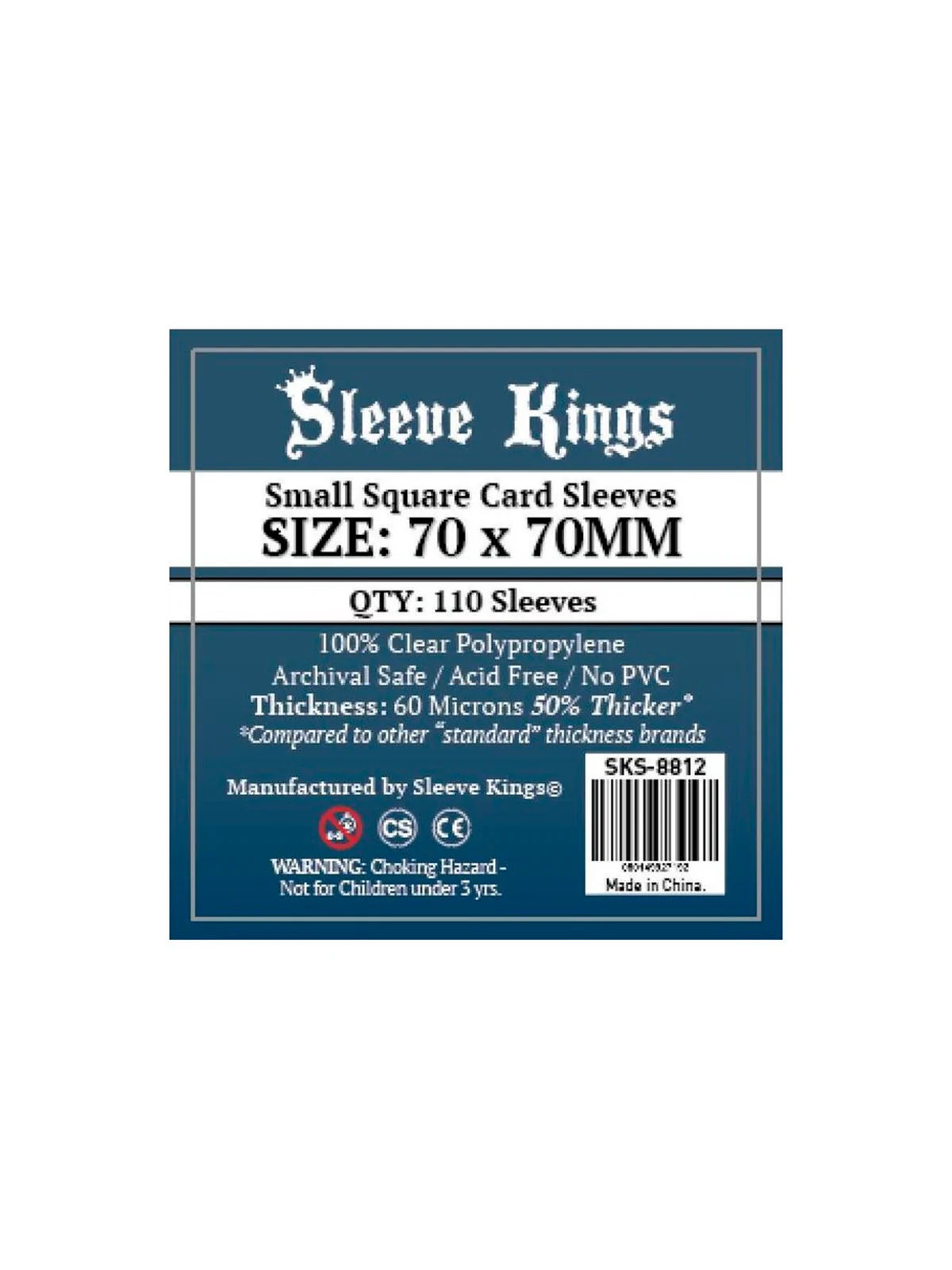 [8812] Sleeve Kings Small Square Card Sleeves (70x70mm) de Sleeve Kings en Fundas | La Cueva Roja