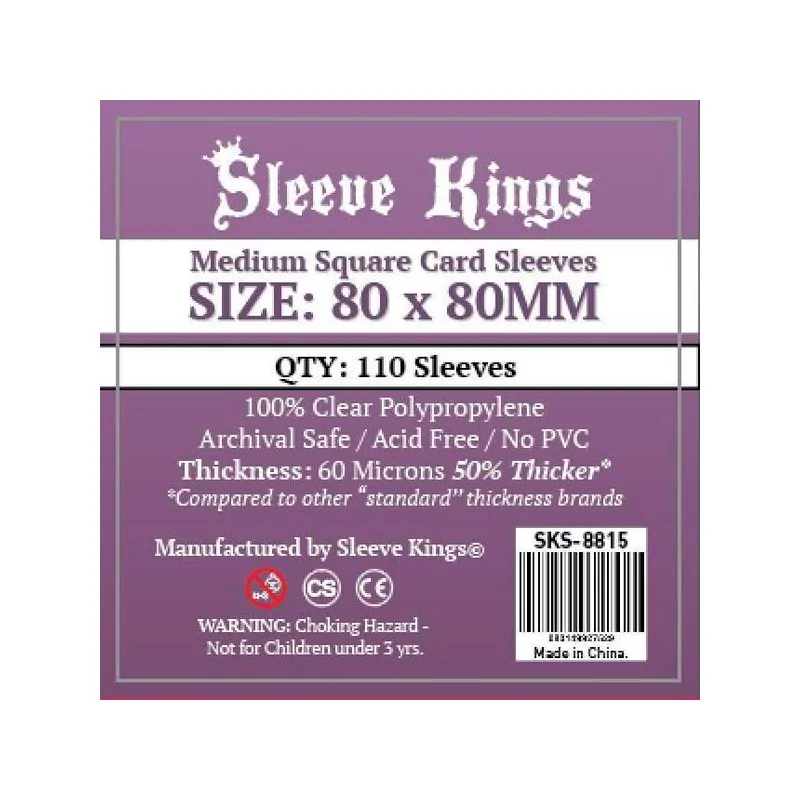 [8815] Sleeve Kings Medium Square Card Sleeves (80x80mm) de Sleeve Kings en Fundas | La Cueva Roja