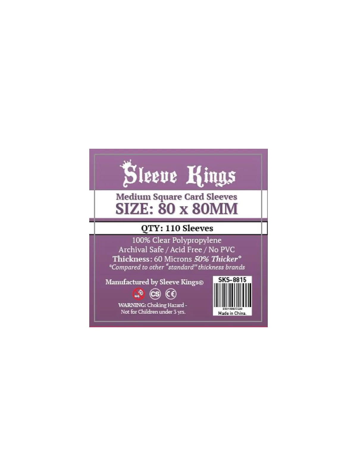 [8815] Sleeve Kings Medium Square Card Sleeves (80x80mm) de Sleeve Kings en Fundas | La Cueva Roja