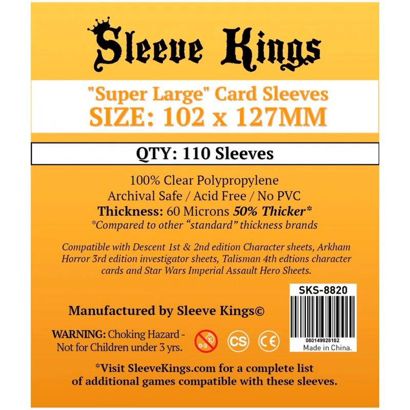 [8820] Sleeve Kings Super Large Sleeves (102x127mm) de Sleeve Kings en Fundas | La Cueva Roja