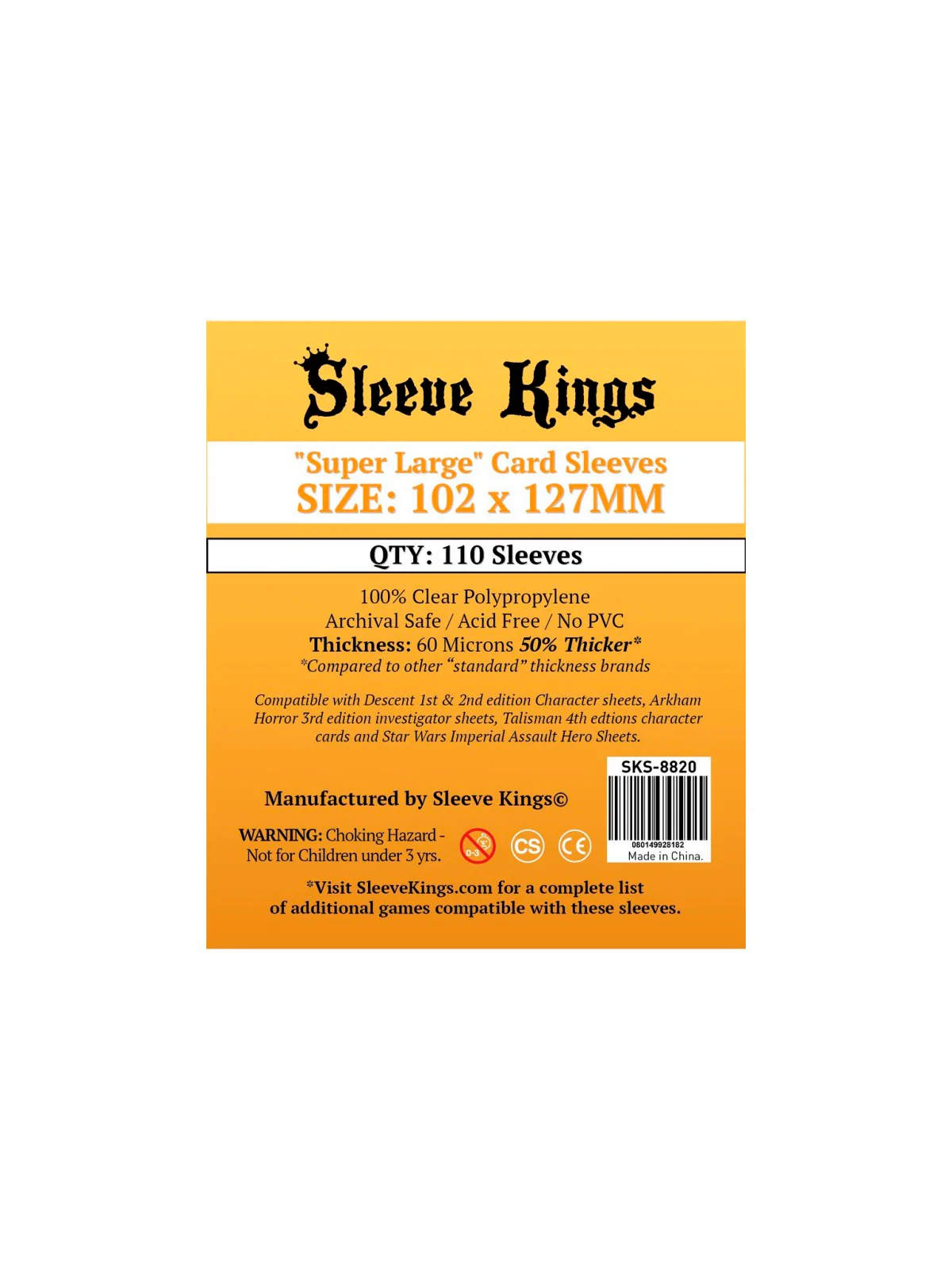 [8820] Sleeve Kings Super Large Sleeves (102x127mm) de Sleeve Kings en Fundas | La Cueva Roja