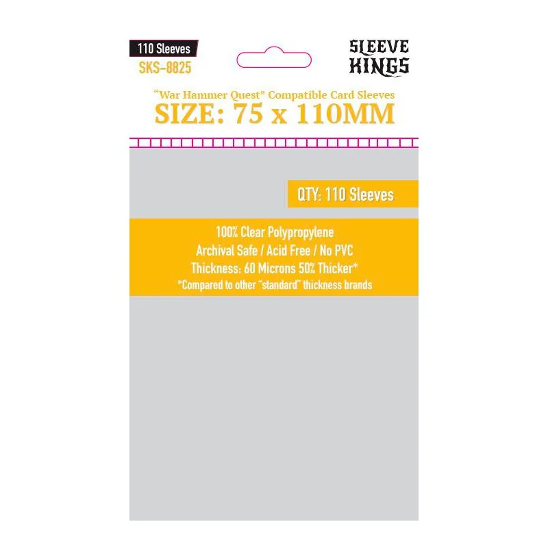 [8825] Sleeve Kings War Hammer Quest Compatible Sleeves (75x110mm) de Sleeve Kings en Fundas | La Cueva Roja