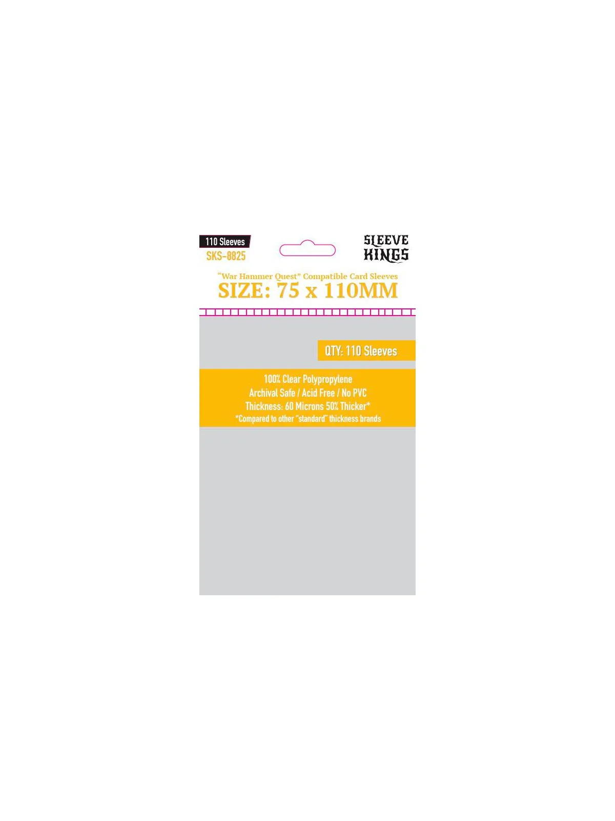 [8825] Sleeve Kings War Hammer Quest Compatible Sleeves (75x110mm) de Sleeve Kings en Fundas | La Cueva Roja