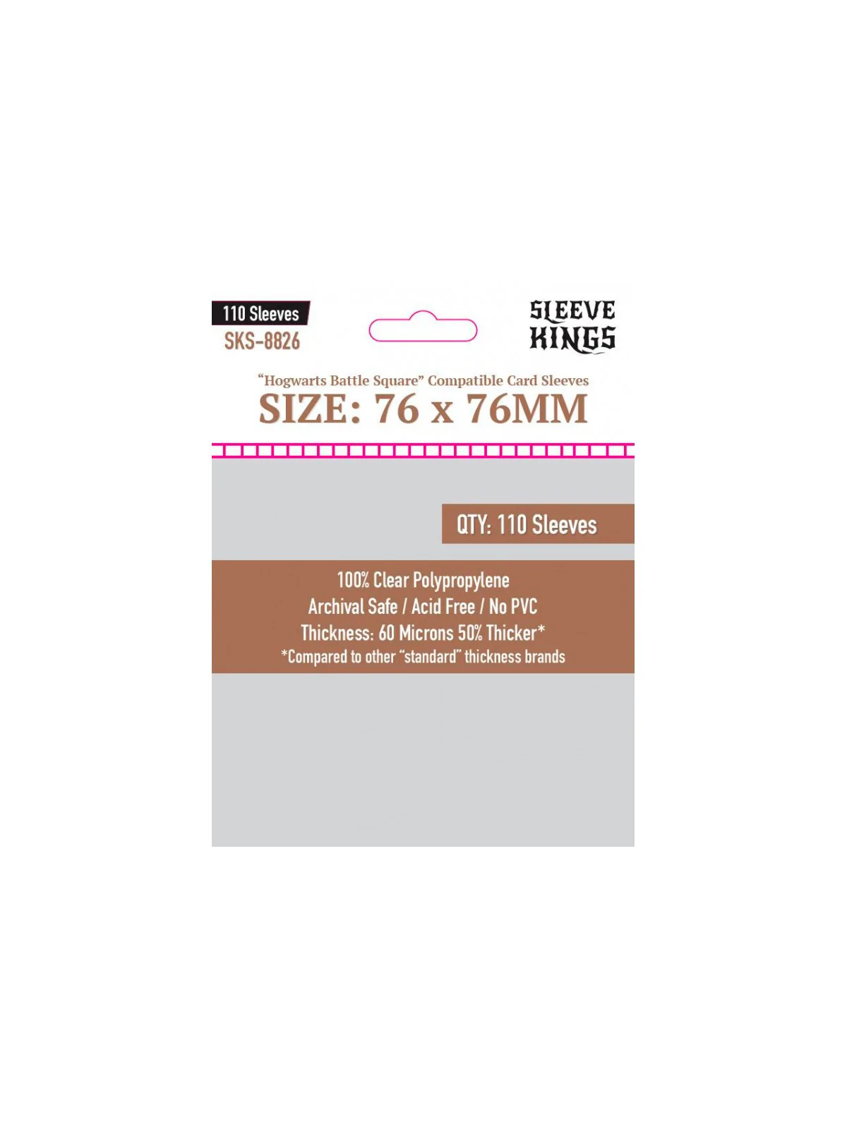 [8826] Sleeve Kings Hogwarts Battle Square Compatible Sleeves (76x76mm) de Sleeve Kings en Fundas | La Cueva Roja