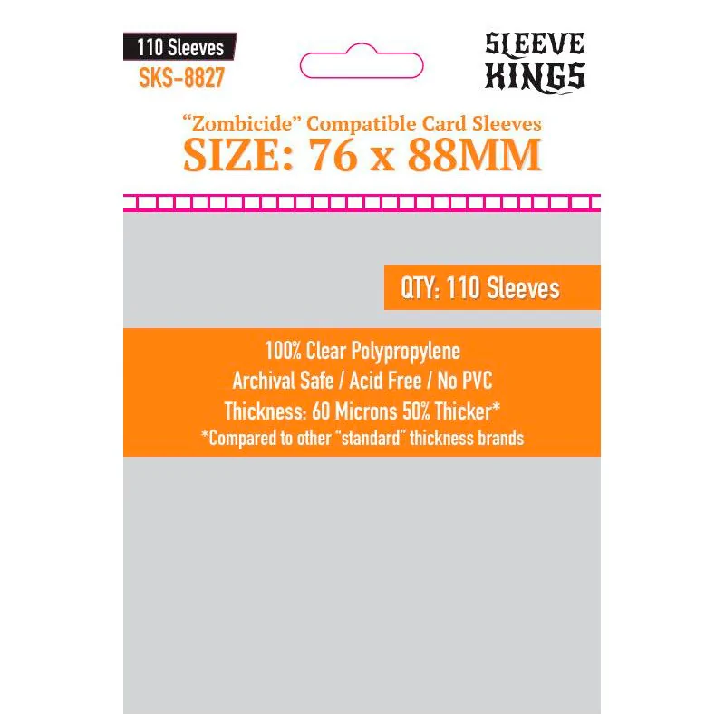 [8827] Sleeve Kings Zombicide Compatible Sleeves (76x88mm) de Sleeve Kings en Fundas | La Cueva Roja