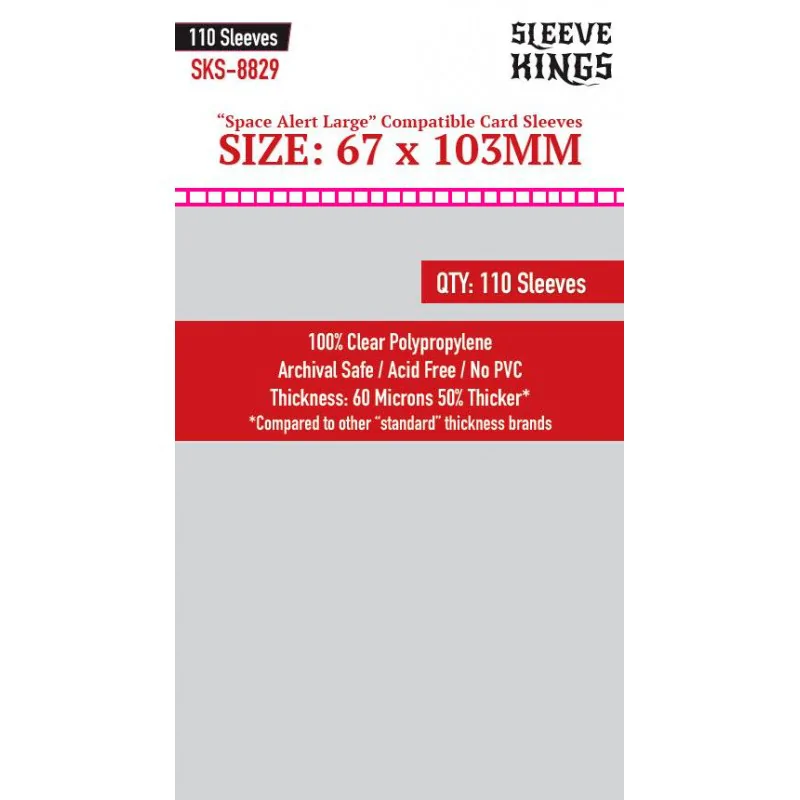 [8829] Sleeve Kings Space Alert Large Compatible Sleeves (67x103mm) de Sleeve Kings en Fundas | La Cueva Roja