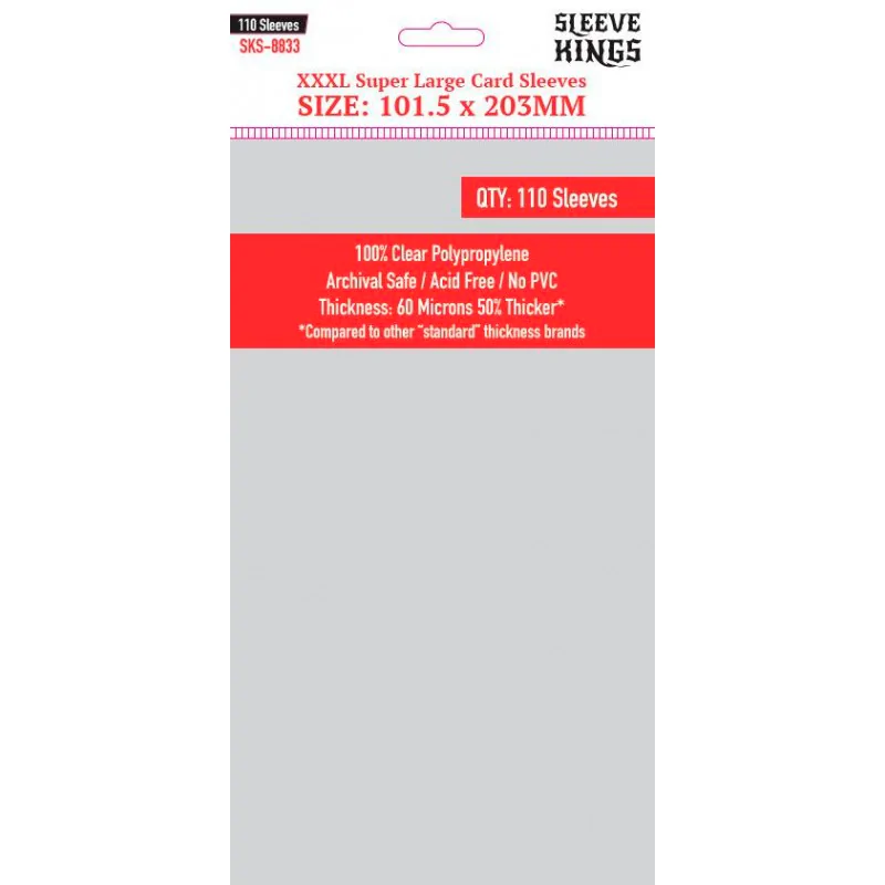 [8833] Sleeve Kings XXXL Super Large Sleeves (101.5x203mm) de Sleeve Kings en Fundas | La Cueva Roja