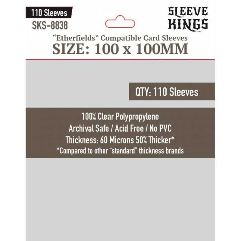 [8838] Sleeve Kings Etherfields Compatible Sleeves (100x100mm) de Sleeve Kings en Fundas | La Cueva Roja