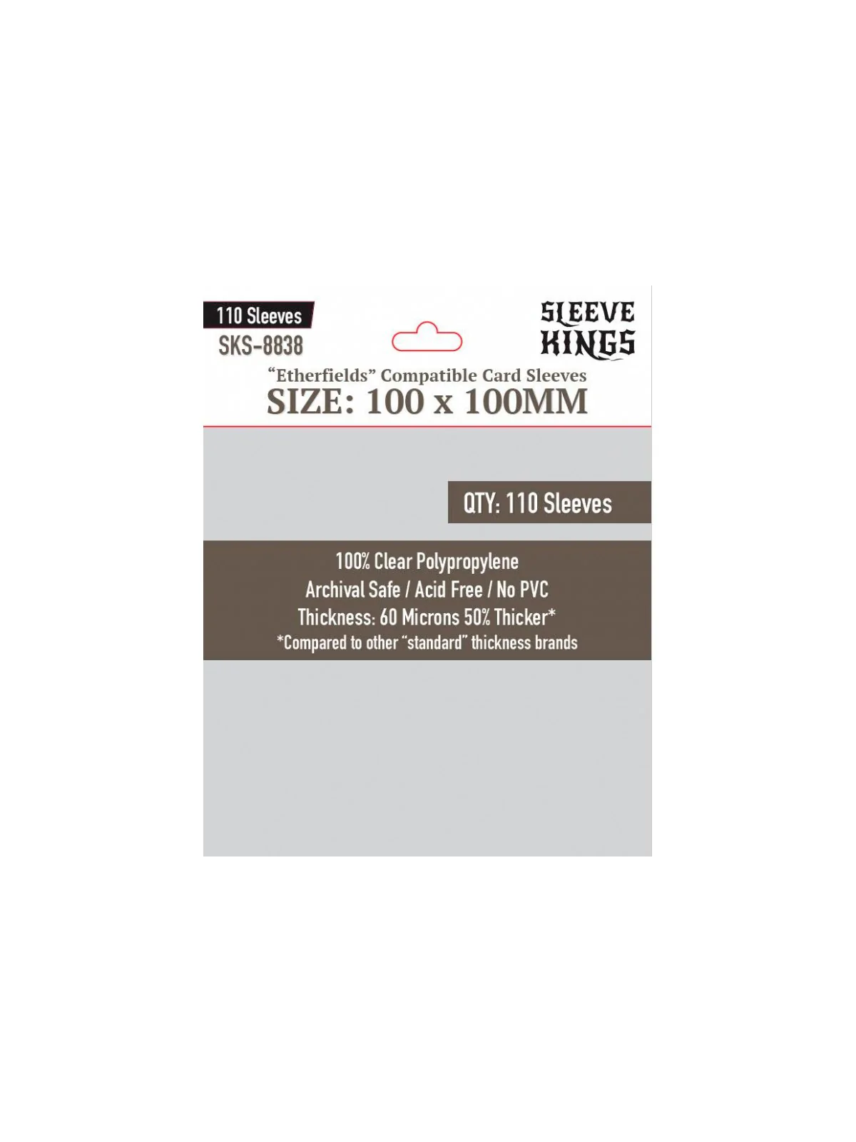 [8838] Sleeve Kings Etherfields Compatible Sleeves (100x100mm) de Sleeve Kings en Fundas | La Cueva Roja