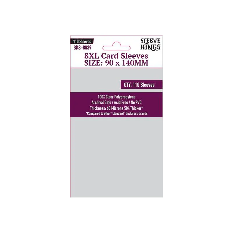 [8839] Sleeve Kings 8XL Sleeves (90x140mm) de Sleeve Kings en Fundas | La Cueva Roja