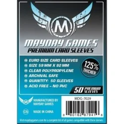 [7029] Mayday Games Premium Euro Card Sleeves (Pack of 50) (59x92mm) de Mayday en Fundas | La Cueva Roja