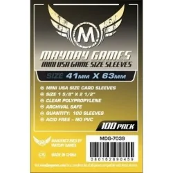 [7039] Mayday Games Mini USA Game Size Sleeves (Pack of 100) (41x63mm) de Mayday en Fundas | La Cueva Roja