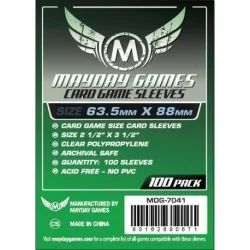[7041] Mayday Games Card Game Sleeves Green (Pack of 100) (63.5x88mm) de Mayday en Fundas | La Cueva Roja