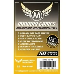 [7075] Mayday Games Premium Mini USA Sleeves Dark Yellow (Pack of 50) (41x63mm) de Mayday en Fundas | La Cueva Roja