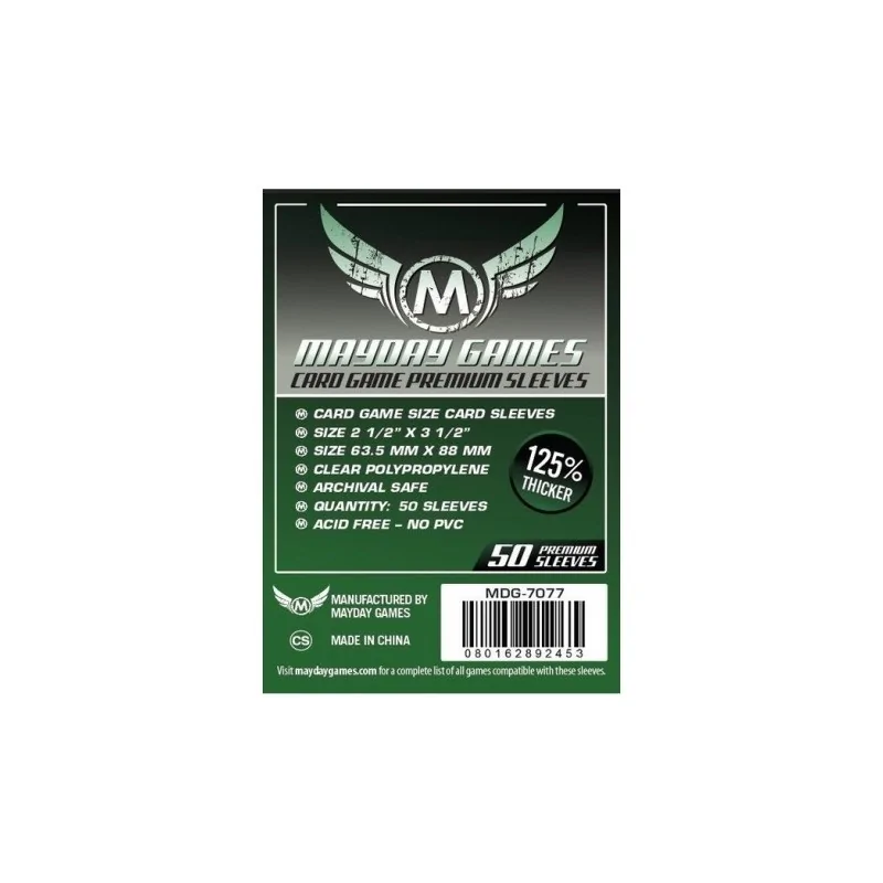 [7077] Mayday Games Premium Card Game Sleeves Dark Green (Pack of 50) (63.5x88mm) de Mayday en Fundas | La Cueva Roja