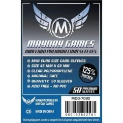 [7080] Mayday Games Premium Mini Euro Card Sleeves Dark Blue (Pack of 50) (45x68mm) de Mayday en Fundas | La Cueva Roja