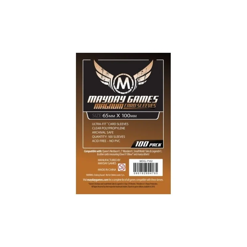 [7102] Mayday Games Magnum Copper Sleeves 7 Wonders (Pack of 100) (65x100mm) de Mayday en Fundas | La Cueva Roja