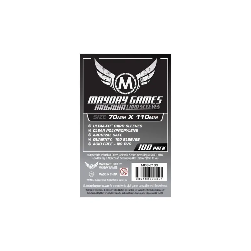 [7103] Mayday Games Magnum Silver Sleeves Lost Cities (Pack of 100) (70x110mm) de Mayday en Fundas | La Cueva Roja