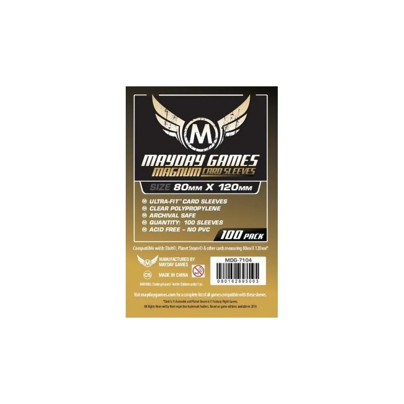 [7104] Mayday Games Magnum Gold Sleeves Dixit (Pack of 100) (80x120mm) de Mayday en Fundas | La Cueva Roja
