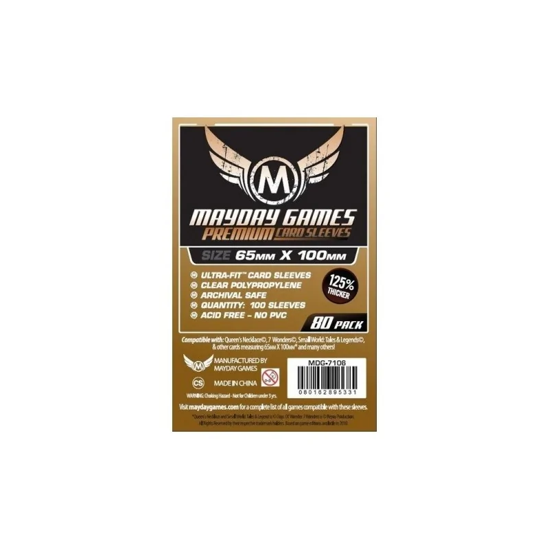 [7106] Mayday Games Premium Magnum Copper Sleeves 7 Wonders (Pack of 80) (65x100mm) de Mayday en Fundas | La Cueva Roja