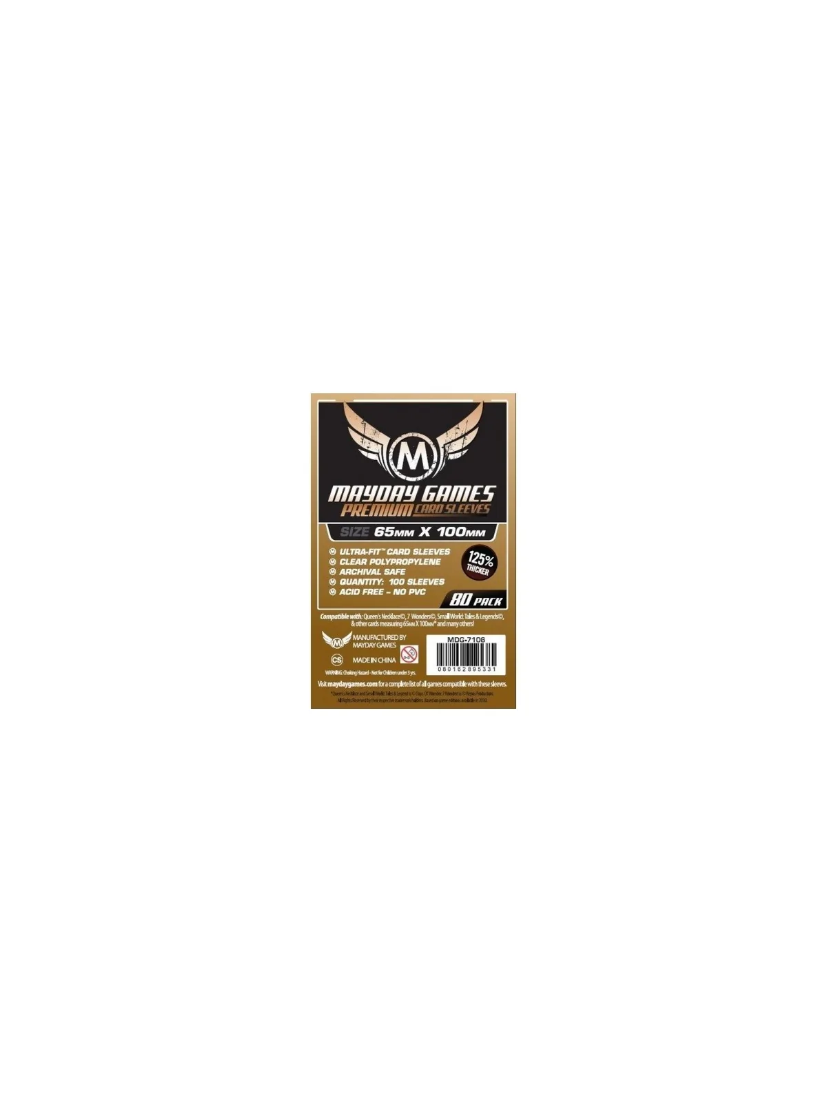 [7106] Mayday Games Premium Magnum Copper Sleeves 7 Wonders (Pack of 80) (65x100mm) de Mayday en Fundas | La Cueva Roja