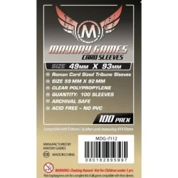 [7112] Mayday Games Roman Card Sized Tribune Sleeves (Pack of 100) (49x96mm) de Mayday en Fundas | La Cueva Roja