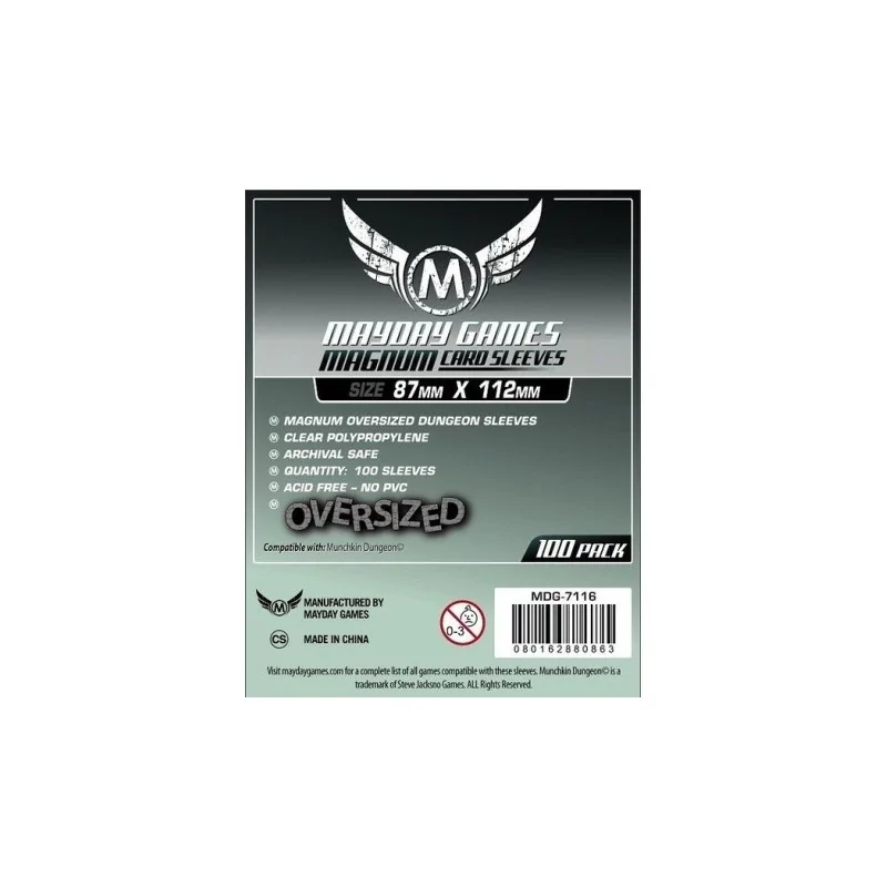 [7116] Mayday Games Magnum Oversized Dungeon Sleeves (Pack of 100) (87x112mm) de Mayday en Fundas | La Cueva Roja