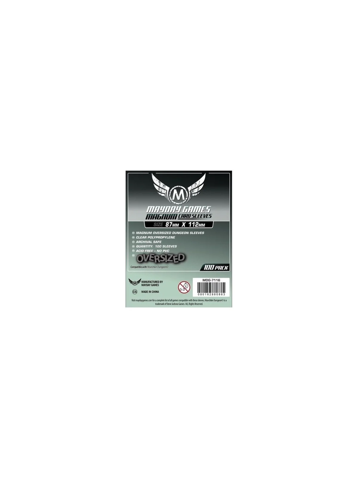 [7116] Mayday Games Magnum Oversized Dungeon Sleeves (Pack of 100) (87x112mm) de Mayday en Fundas | La Cueva Roja