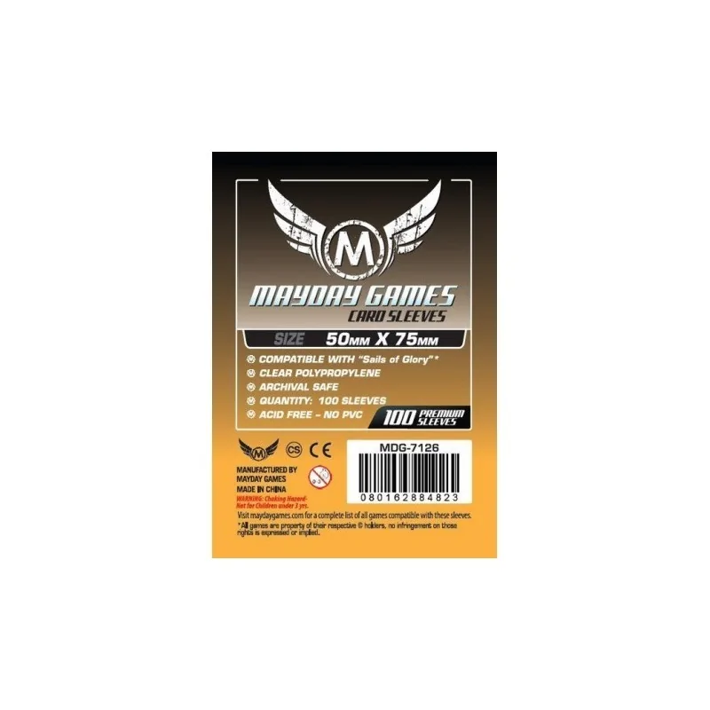 [7126] Mayday Games Custom Card Sleeves Sails of Glory (Pack of 100) (50x75mm) de Mayday en Fundas | La Cueva Roja