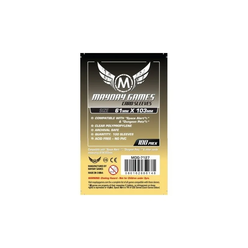 [7127] Mayday Games Magnum Space Card Sleeves Space Alert Dungeon Petz Size (Pack of 100) (61x103mm) de Mayday en Fundas | La Cu