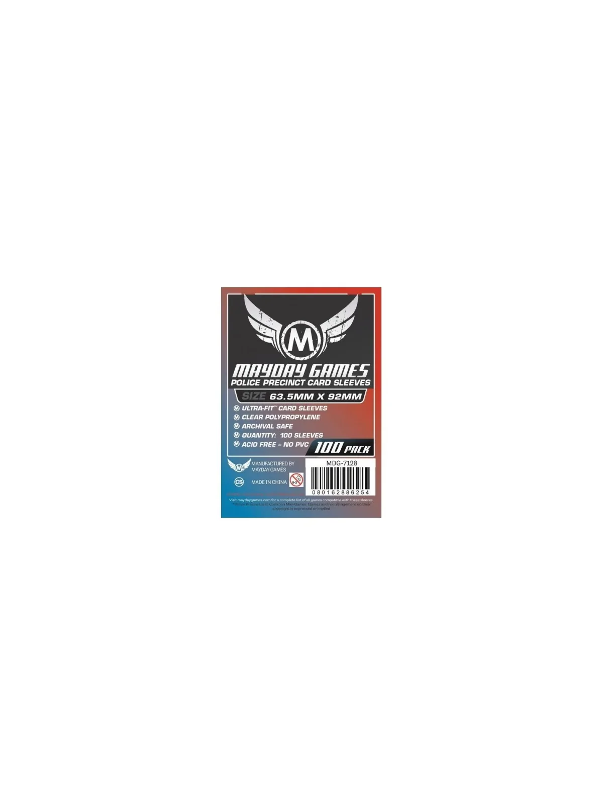[7128] Mayday Games Custom Police Precinct Game Sleeves (Pack of 100) (63.5x92mm) de Mayday en Fundas | La Cueva Roja