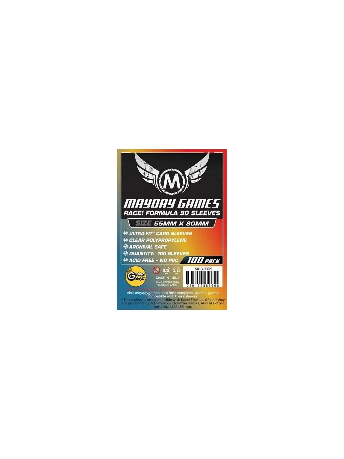 [7132] Mayday Games Race! Formula 90 Card Sleeves (Pack of 100) (55x80mm) de Mayday en Fundas | La Cueva Roja