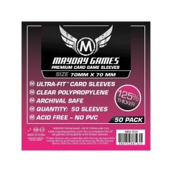 [7134] Mayday Games Premium Small Square Card Sleeves (Pack of 50) (70x70mm) de Mayday en Fundas | La Cueva Roja