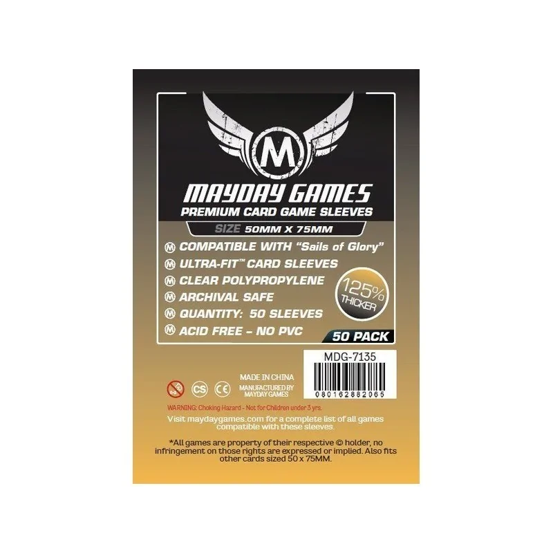 [7135] Mayday Games Premium Custom Card Sleeves Sails of Glory (Pack of 50) (50x75mm) de Mayday en Fundas | La Cueva Roja