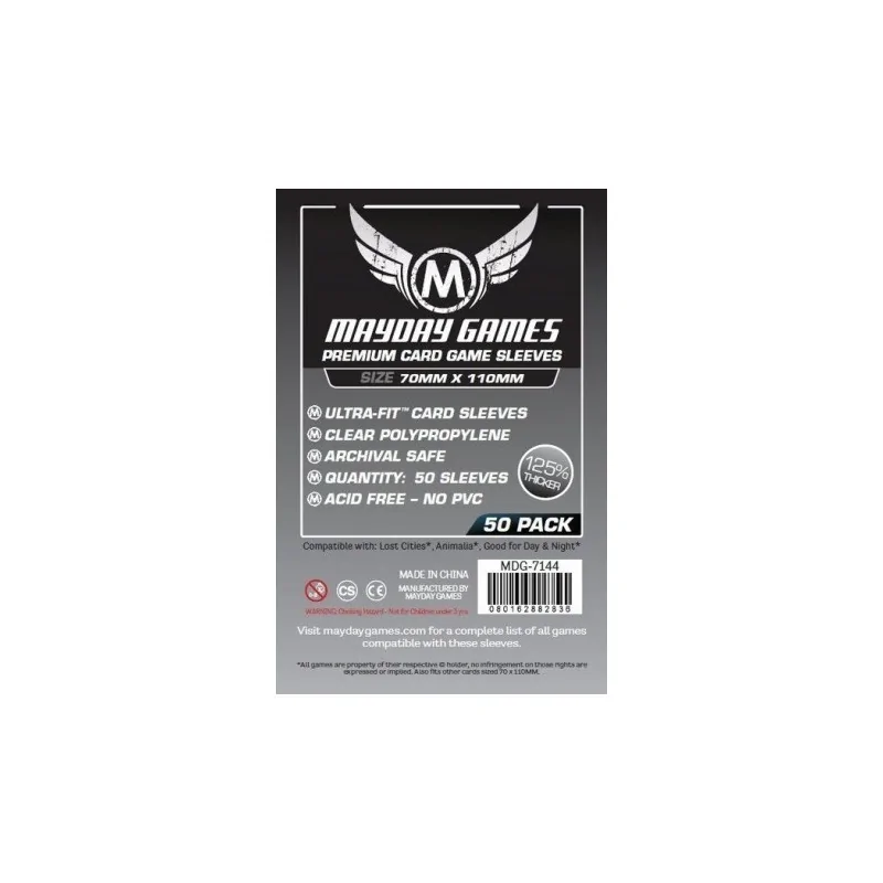 [7144] Mayday Games Premium Magnum Silver Sleeves Lost Cities (Pack of 50) (70x110mm) de Mayday en Fundas | La Cueva Roja