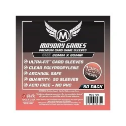 [7145] Mayday Games Premium Medium Square Card Sleeves (Pack of 50) (80x80mm) de Mayday en Fundas | La Cueva Roja