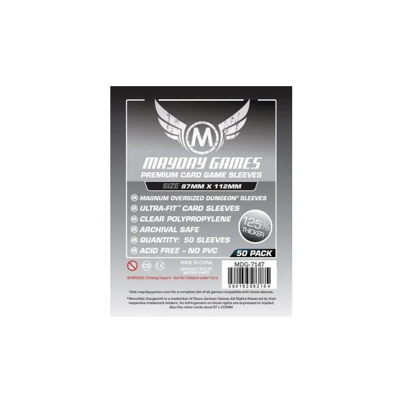 [7147] Mayday Games Premium Magnum Oversized Dungeon Sleeves (Pack of 50) (87x112mm) de Mayday en Fundas | La Cueva Roja