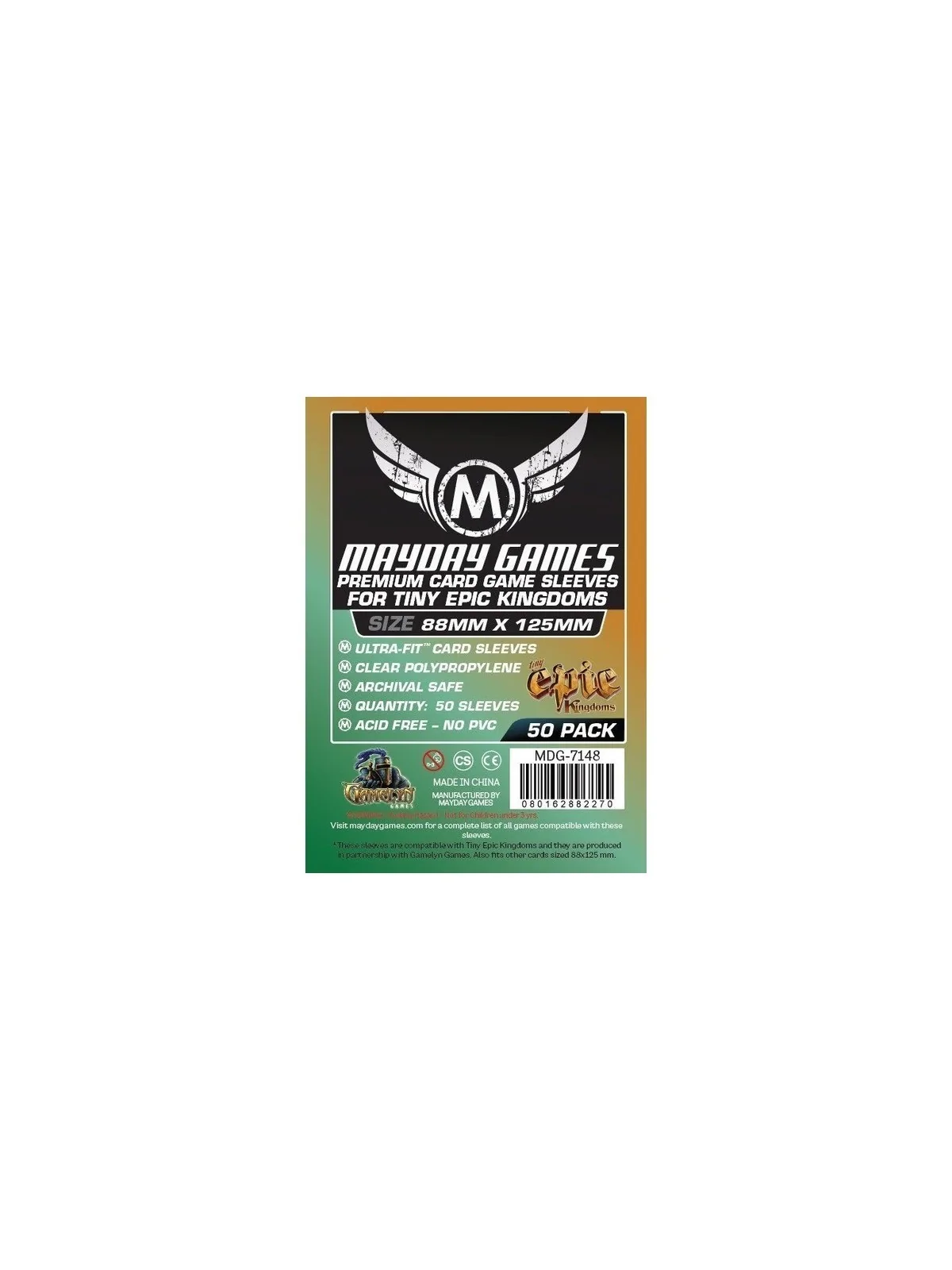 [7148] Mayday Games Premium Custom Tiny Epic Kingdoms Sleeves (Pack of 50) (88x125mm) de Mayday en Fundas | La Cueva Roja