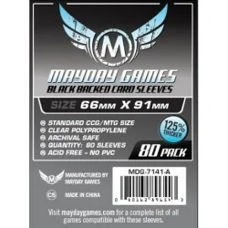 [7141A] Mayday Games Card Game Sleeves Black Backed (Pack of 80) (66x91mm) de Mayday en Fundas | La Cueva Roja