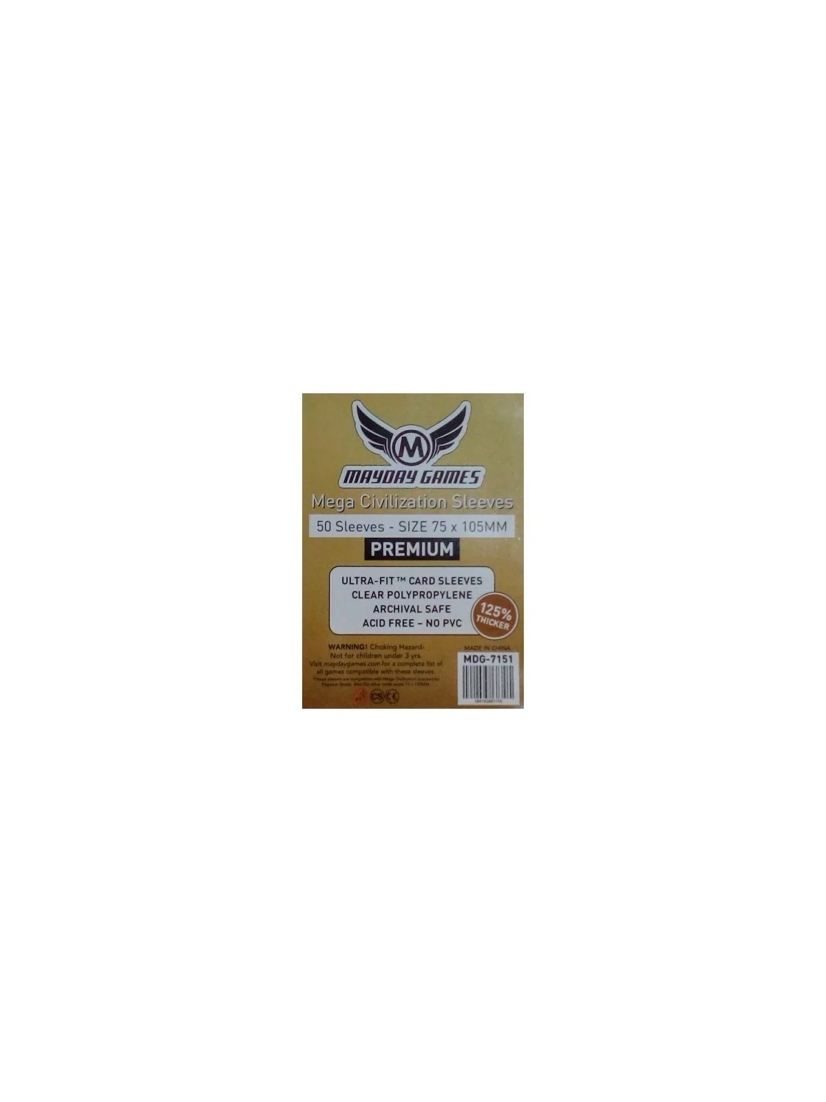[7151] Mayday Games Premium Mega Civilization Sleeves (Pack of 50) (75x105mm) de Mayday en Fundas | La Cueva Roja