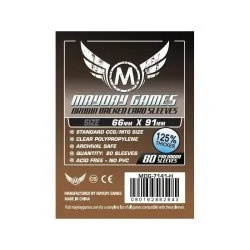 [7141H] Mayday Games Card Game Sleeves Brown Backed (Pack of 80) (66x91mm) de Mayday en Fundas | La Cueva Roja