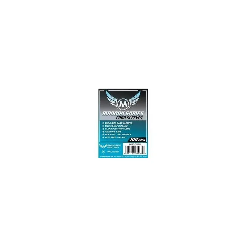 [7028] Mayday Games Euro Card Sleeves (Pack of 100) (59x92mm) de Mayday en Fundas | La Cueva Roja