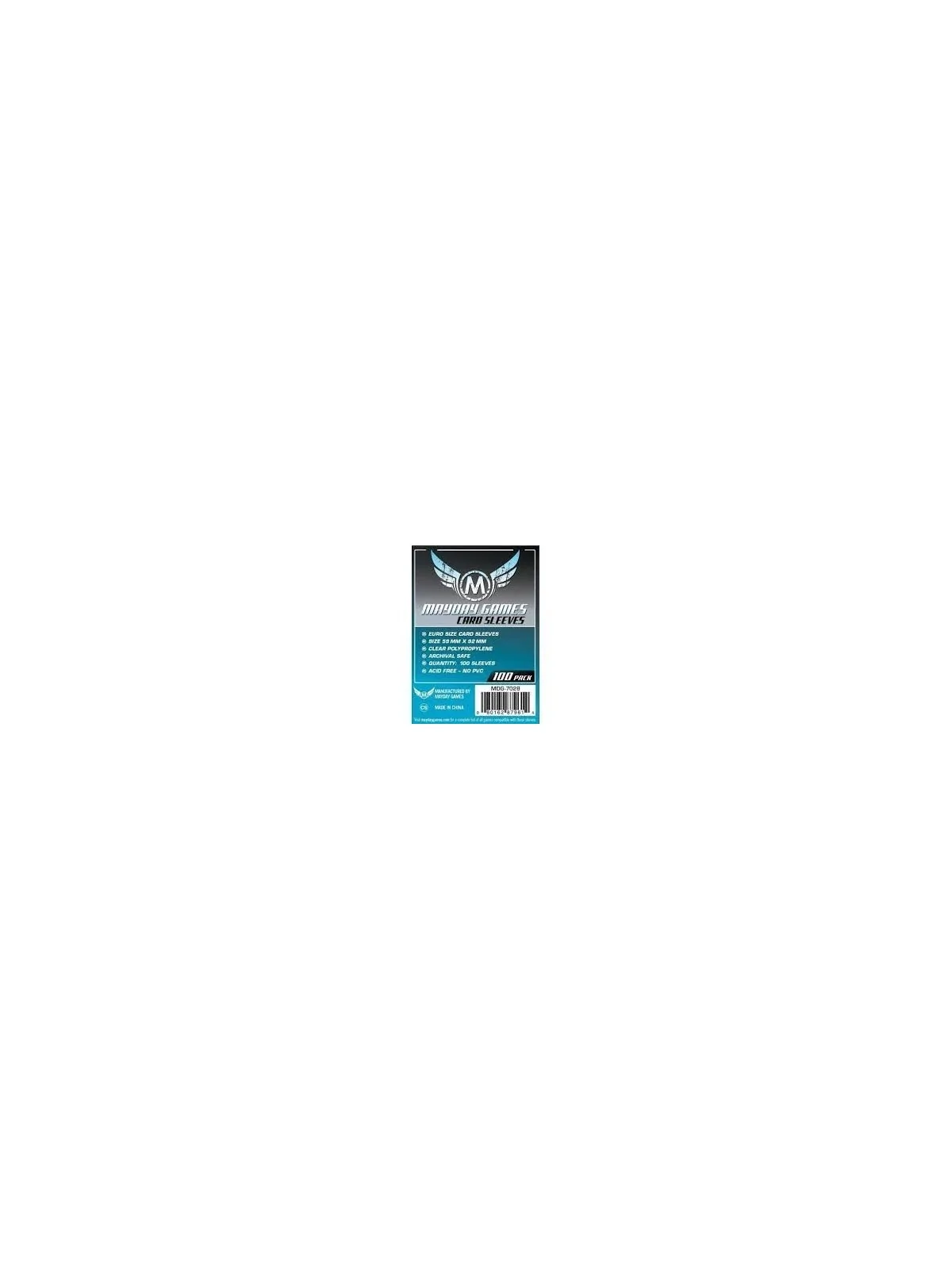 [7028] Mayday Games Euro Card Sleeves (Pack of 100) (59x92mm) de Mayday en Fundas | La Cueva Roja