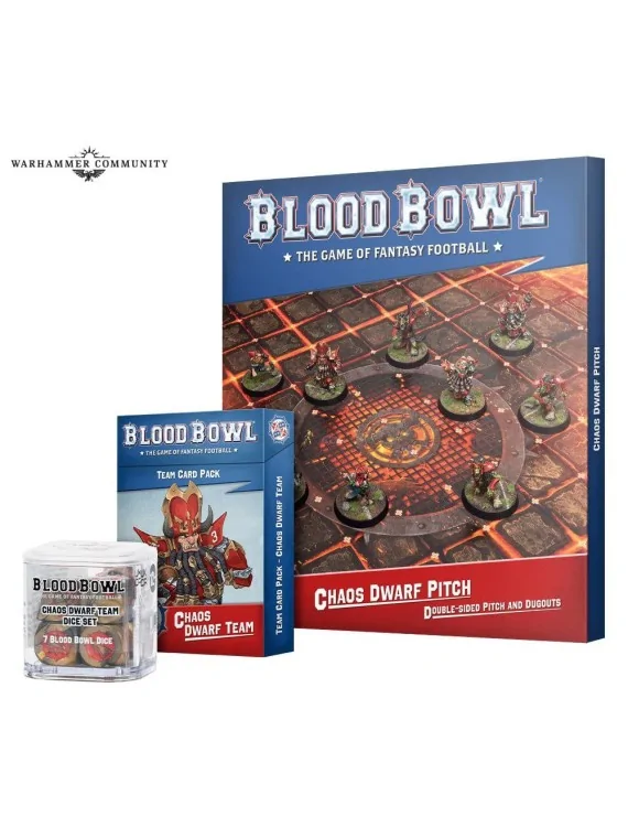 Blood Bowl: Chaos Dwarf Team Pitch & Dugouts (202-46) de Games Workshop en BLOOD BOWL | La Cueva Roja