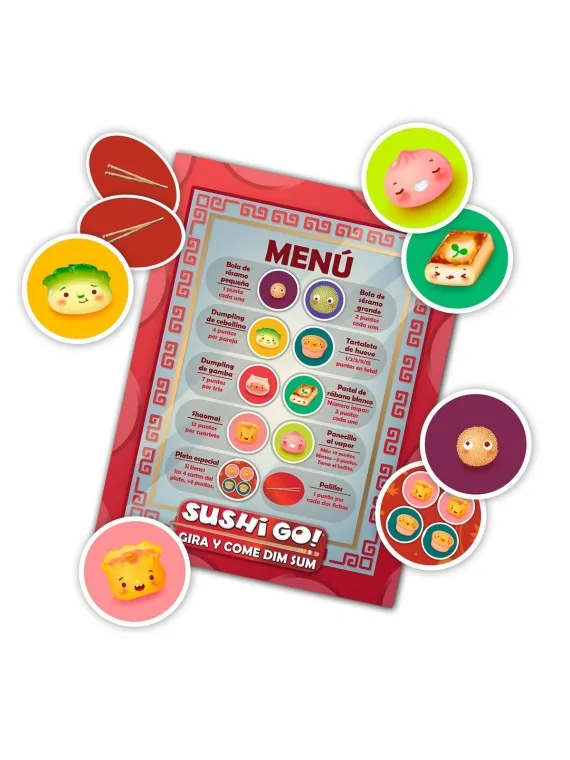 Sushi Go! Gira y Come Dim Sum de Devir en Juegos de Tablero | La Cueva Roja